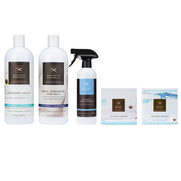 Laundry care range ingredients are concentrated enough to remove the toughest stains, yet gentle on all fabrics. Low suds, non-toxic, completely natural ingredients is perfect for sensitive skin and completely safe for newborns and baby. Naturally softening, hence no need for fabric softener.